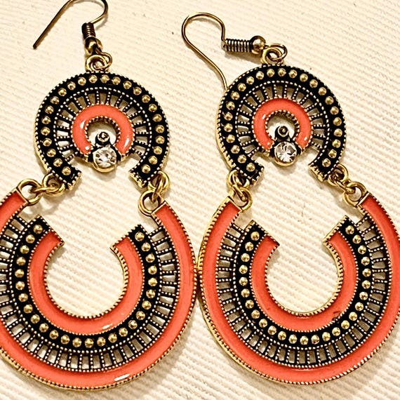 Vintage 1980s Drop Earrings: Rhinestone Prom Jewelry, Mexico