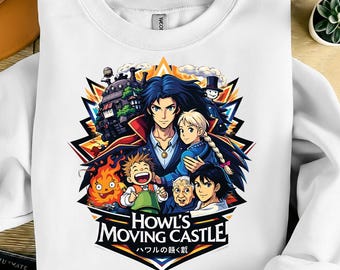 El castillo ambulante (Png) / Diseño de camiseta de Studio Ghibli (Descarga digital)