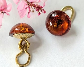 Vintage massief gouden 14k 585 oorbellen met barnsteen, Vintage gouden 14k 585 oorbellen, Kerst-, Valentijnsdag-, Moederdag- en verjaardagscadeaus