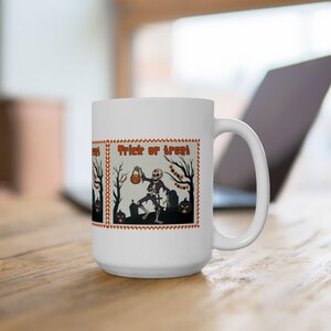 Spooky Halloween Ceramic Mug, Trick or Treat Coffee Cup, Halloween Decor, Perfect Gift for Halloween Lovers, for Lovers Coffee, Gift Unique