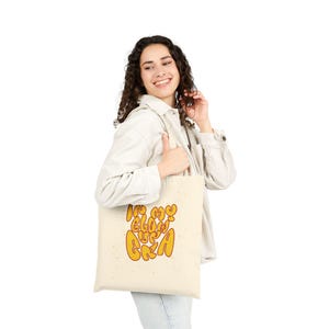Glow Vibes Cotton Canvas Tote Bag | Eco-Friendly Shopping Bag, Trendy Beach Tote, Gift for Friends, Festival Bag, Summer Accessory