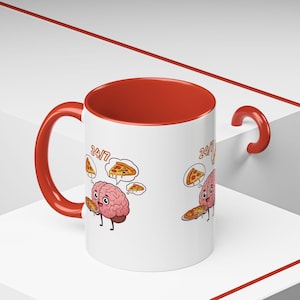 Lustige Pizza Gehirn-Kaffeetasse, süßes Geschenk für Pizza-Liebhaber, Humor Tasse für Feinschmecker, lustiges Küchengeschirr, 24/7 Pizza Vibes, lustiges Geschenk