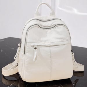 Große Kapazität gewaschen Leder Rucksack | Wasserdichte, weiche Reisetasche für Frauen | PU-Umhängetasche | Großer femininer Rucksack | Mom Daily Mochila