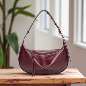 Geldbeutel aus weichem Leder für Damen | Handgemachte Umhängetasche | Schultertasche für jeden Tag | Hobo Ledertasche | Damen Geschenkidee | Lässige Tragetasche