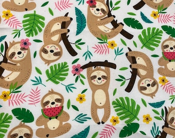 Pastel Sloths Fabric Sloths Hanging on the Trees by Inotra Sloths ...