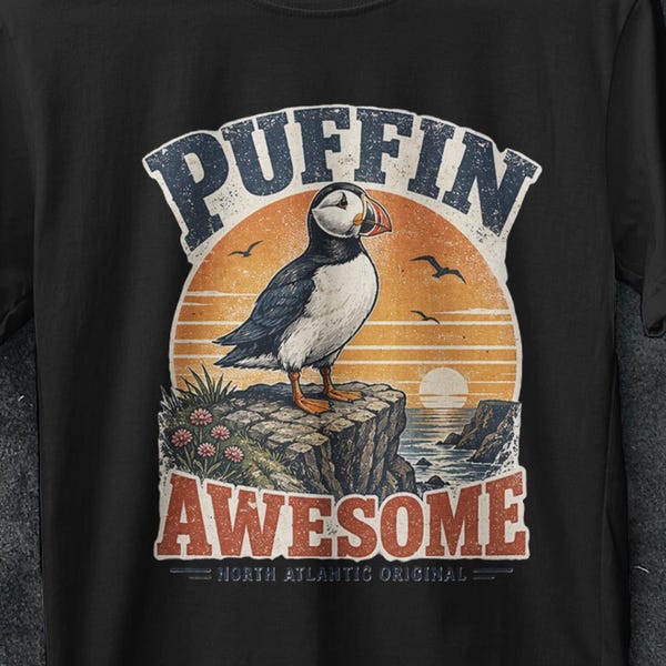 Camiseta de frailecillo, camiseta para amantes de las aves, regalos para observadores de aves, frailecillo vintage, camiseta pirata, regalos de frailecillo, regalo para amantes de los frailecillos