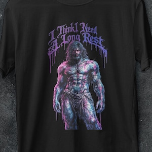 Jag tror att jag behöver en lång vila, piratkopierad t-shirt, Vitruvianske mannen, DND t-shirt, Dungeons and Dragons-tröja rolig, Dungeons Dragons-tröja, Casual toppar
