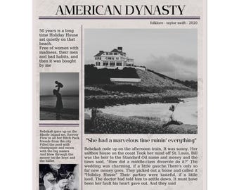 A Última Grande Dinastia Americana - Impressão de Jornal, Inspirada no Folclore