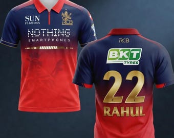Personalized RCB Jersey 2026, Royal Challengers Bengaluru Cricket Shirt, Custom Name Number Jersey, IPL Fan Edition
