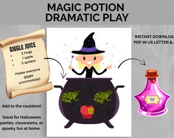 Dramatic Play Kit Printable Halloween Potion Making Pretend Play Witch’s Brew Counting Activity Magic Potion Halloween Game