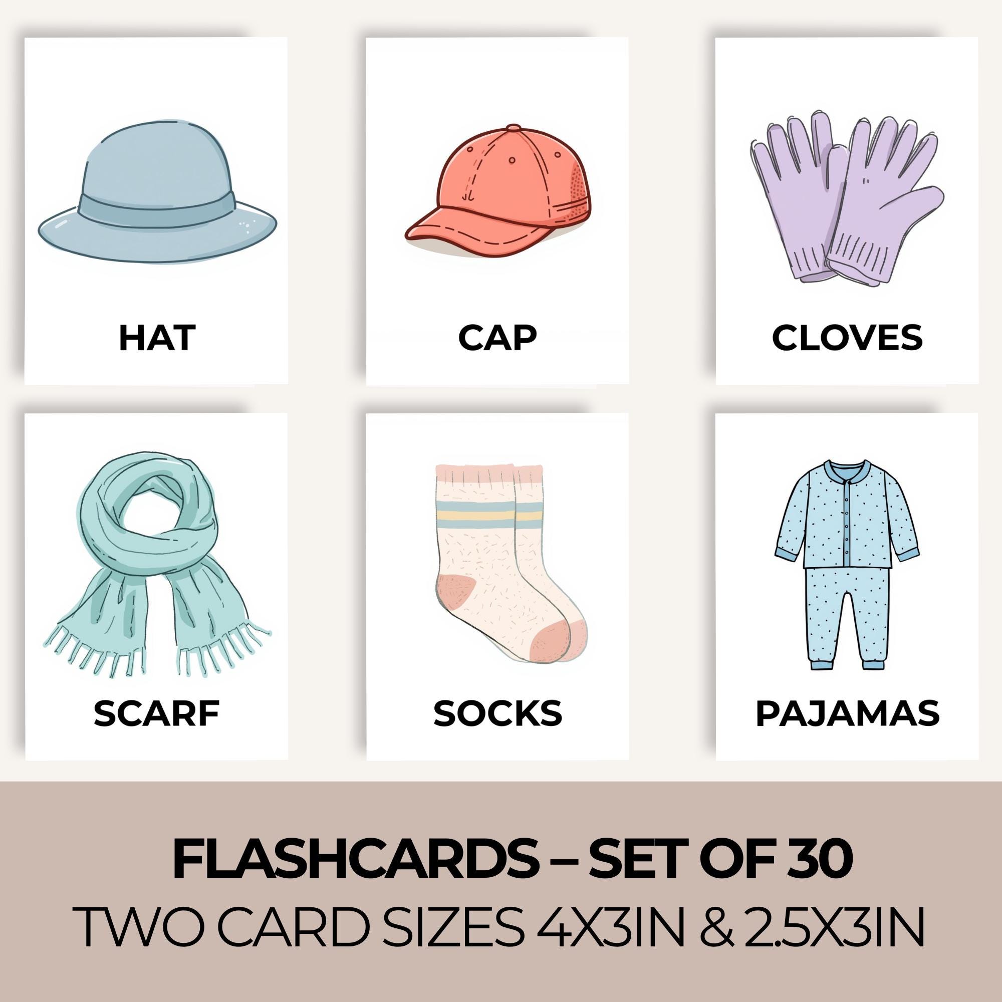 Clothing Flashcards for Kids – Learn Clothes Vocabulary – Printable ...
