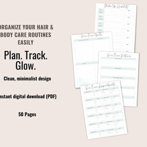 Printable Glow Up Planner, Selfcare Planner, Self Care Journal, Wellness Journal, Mental Health, Personal Growth, Beauty Routines Tracker image 4