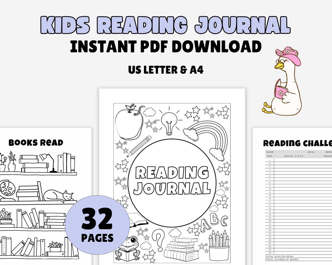 Reading Tracker for Kids Printable Book Book Journal for Children ...