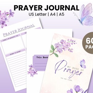 Páginas imprimibles para diario de oración, plantilla para estudio bíblico, páginas diarias y semanales de gratitud, notas para sermones, autorreflexión.