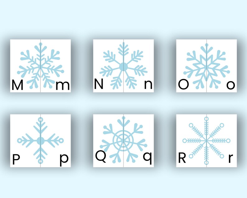 Winter Alphabet Matching Game Printable Uppercase & Lowercase Letter ...