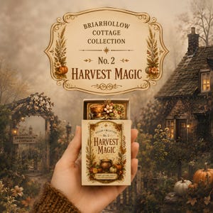 Miniature Potion Matchbox Printable, Halloween Junk Journal Kit, Vintage Ephemera, Cottagecore Paper Craft, Harvest Witch Spell Cards