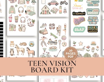 Kit per la Vision Board per adolescenti, Materiale stampabile per la Vision Board, Stampe per la Vision Board, Vision Board 2027, Affermazioni positive, Idee per la Vision Board