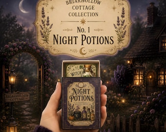 Miniature Potion Matchbox Printable, Halloween Junk Journal Kit, Vintage Ephemera, Cottagecore Paper Craft, Witch Spell Cards