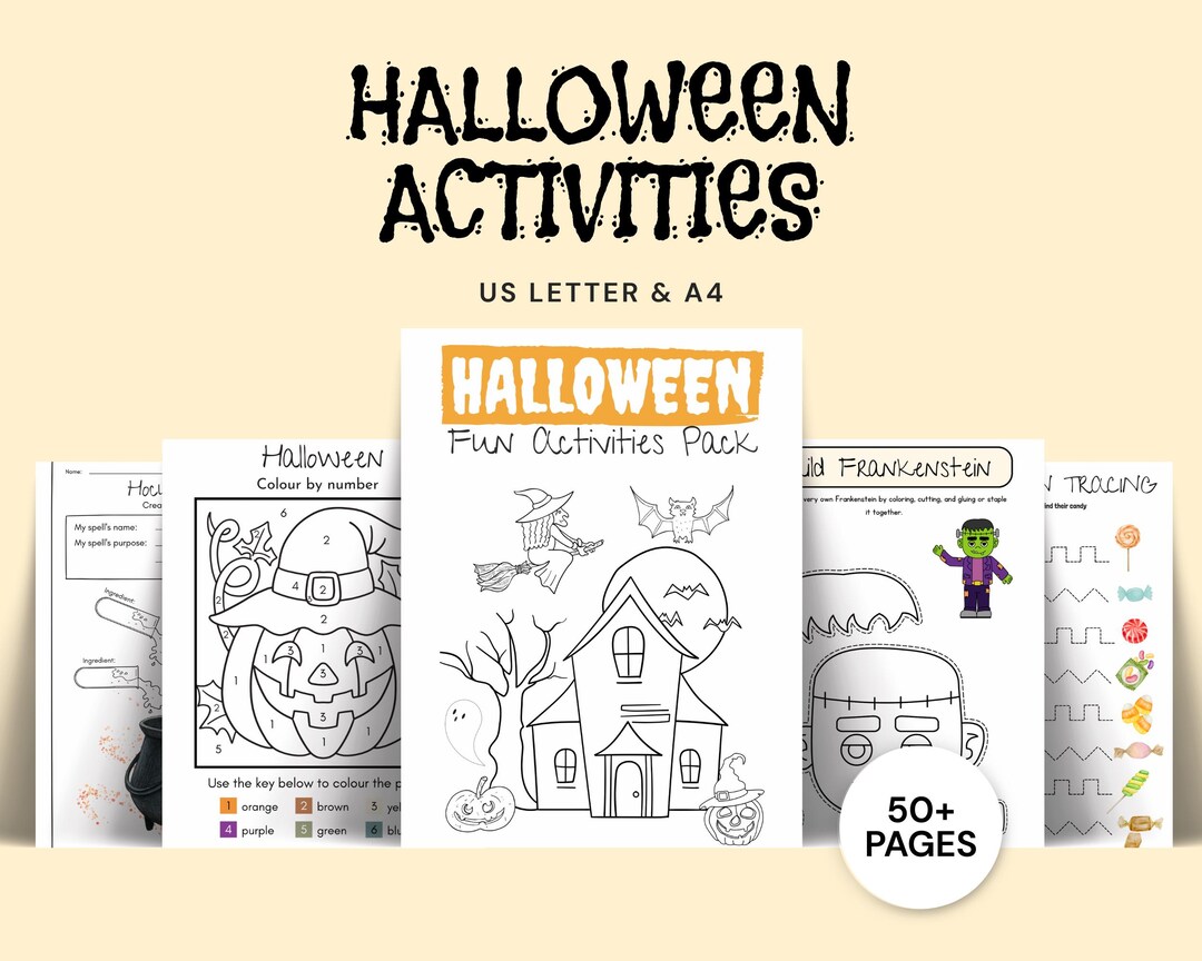 Halloween Activities Bundle for Kids Morning Menu Printable Halloween ...