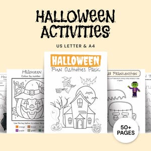 Halloween Activities Bundle for Kids Morning Menu Printable Halloween Fun for Classroom Halloween Worksheets Early Learning