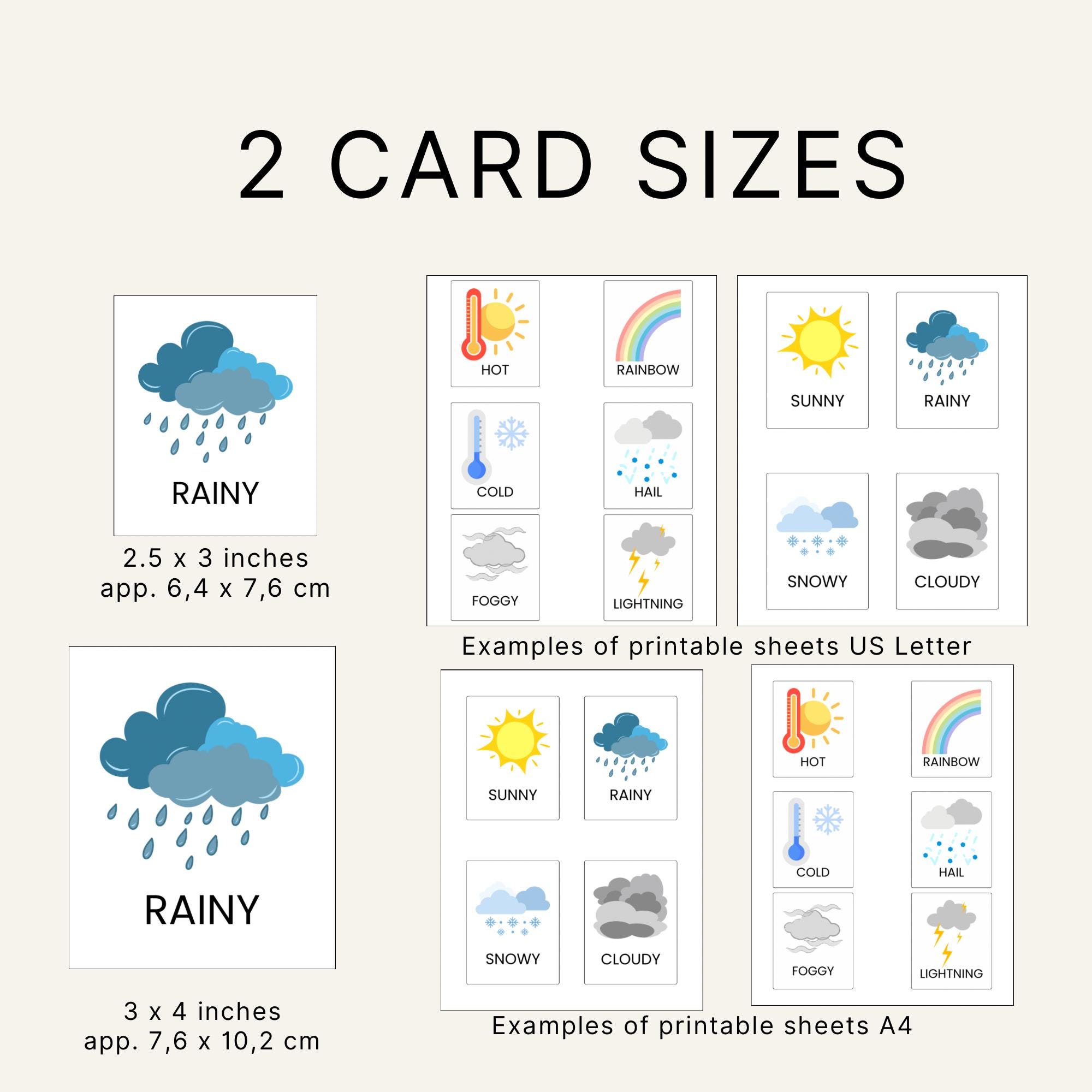 Weather Flashcards for Kids – Montessori-inspired Printable – 12 ...