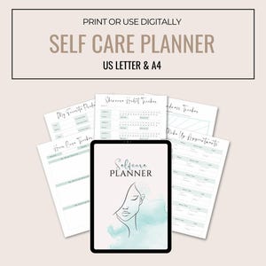 Printable Glow Up Planner Self Care Planner Wellness Journal Mental Health Mindfullness Personal Growth Beauty Routines Tracker