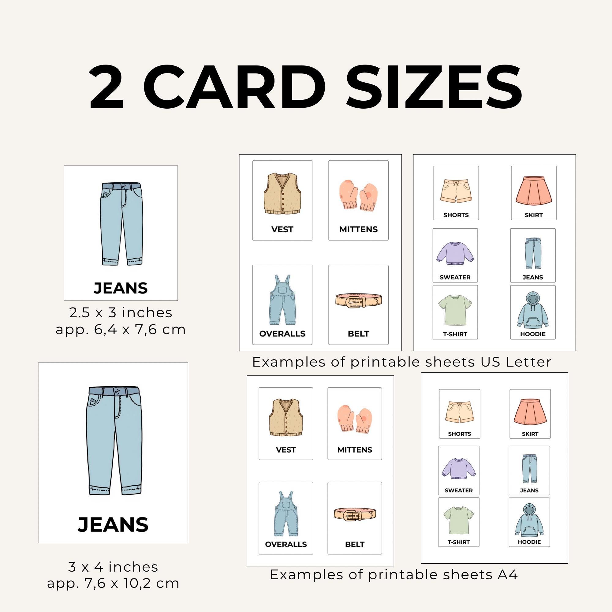 Clothing Flashcards for Kids – Learn Clothes Vocabulary – Printable ...
