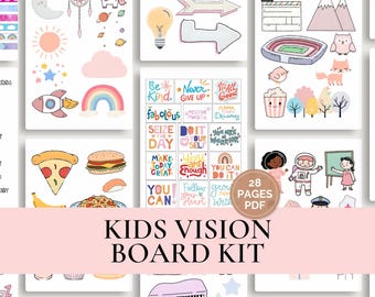 Kids Vision Board Kit, Vision Board Printables, Vision Board Prints, 2027 Vision Board, Positive Affirmations, Vision Board Ideas