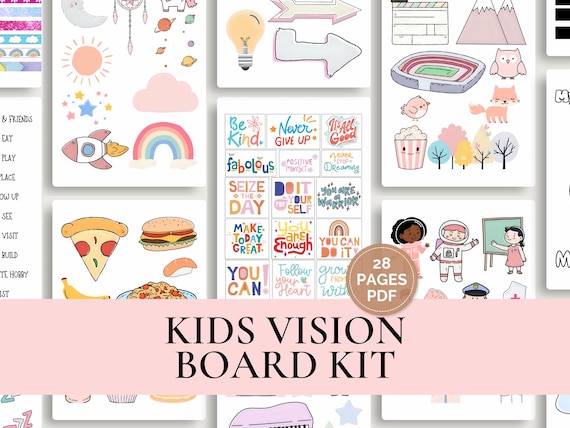 Kids Vision Board Kit, Vision Board Printables, Vision Board Prints, 2027 Vision Board, Positive Affirmations, Vision Board Ideas