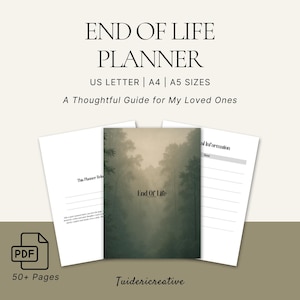 End of Life Digital & Funeral Planner, Legacy Journal – Printable Legacy Organizer – Final Wishes, Funeral Plan, Personal Info