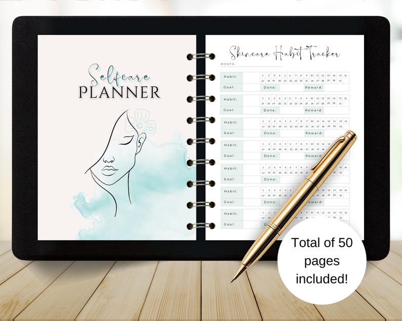 Printable Glow Up Planner, Selfcare Planner, Self Care Journal, Wellness Journal, Mental Health, Personal Growth, Beauty Routines Tracker image 2