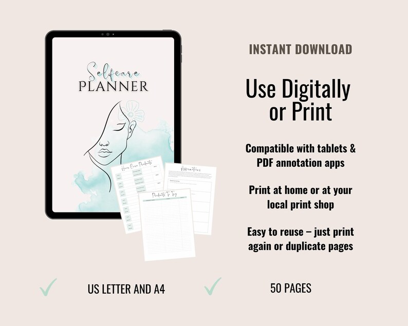 Printable Glow Up Planner, Selfcare Planner, Self Care Journal, Wellness Journal, Mental Health, Personal Growth, Beauty Routines Tracker image 5