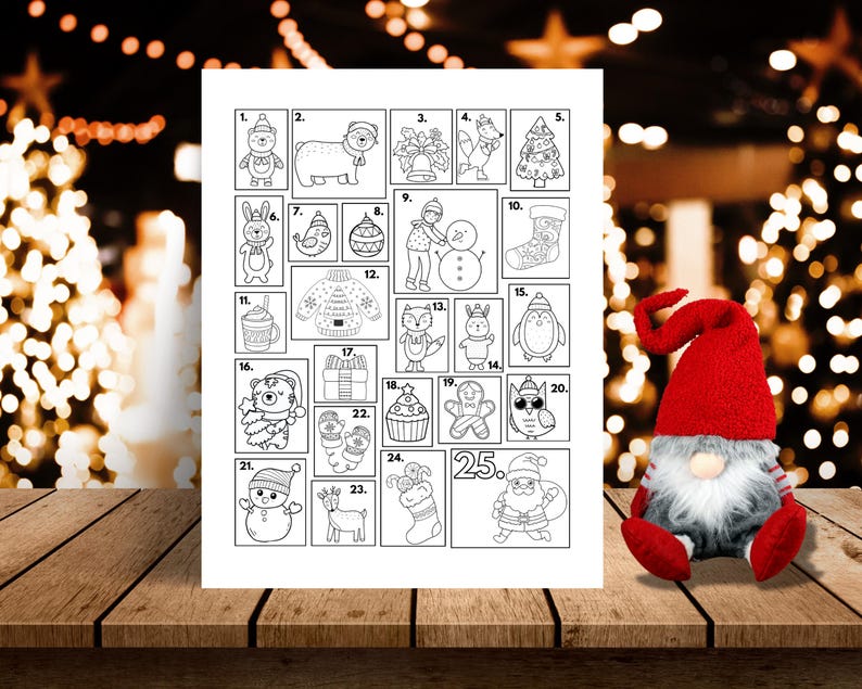 Christmas Advent Calendar 2026 Printable Christmas Countdown for Kids ...
