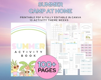 Summer Camp At Home, Editable Summer Planner 2026 for Kids, Summer Bucket List, Kids Summer Schedule, Weekly Meal Planner, US Letter Size