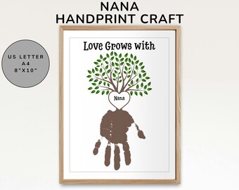 Grandparents Day Handprint Craft Nana  Printable Activity Diy Card Keepsake Handprint Art Preschool Kindergarten Elementary School Craft