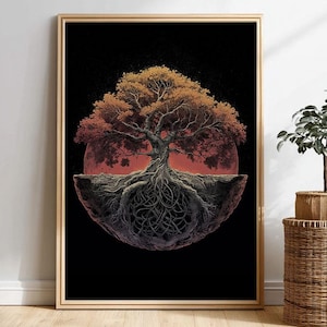 Yggdrasil Tree of Life Wall Art – Norse Mythology Digital Print, Viking World Tree Poster, Pagan Decor, Nordic Spiritual Artwork Download