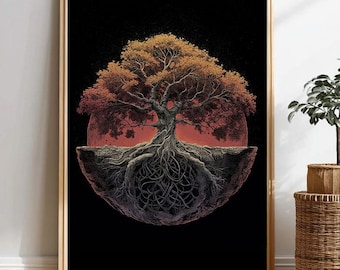 Yggdrasil Tree of Life Print: Norse Mythology Viking Decor (Digital Download)