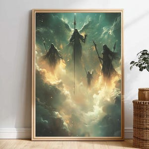 Vikings | Valkyries Digital Art Print, Norse Mythology Wall Decor, Viking Warrior Spirit Poster, Nordic Fantasy Printable, Digital Download