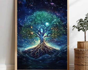 Yggdrasil Tree of Life Print: Norse Mythology Viking Decor (Digital Download)