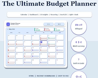 Personal Finance Dashboard | Budget Tool with Excel Export