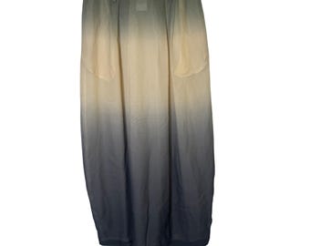 VTG 90s Giorgio Armani Skirt Small Gradient 100% Silk Midi Made in Italy Slit