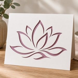 Minimalist Lotus Flower SVG, Lotus Flower Cutout SVG, Lotus Flower Art, Cricut Floral Vector