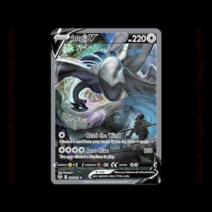 Art alternatif Lugia V secret rare • RAINBOW HOLO proxy/Orica fait main personnalisé • Silver Tempest SIT 186 •