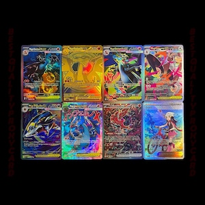 Set de 8 cartas Llamas Fantasmales • HOLO TEXTURIZADO y arcoíris personalizado hecho a mano Proxy/Orica • Mega Charizard, Lopunny, Oricorio, Sharpedo EX