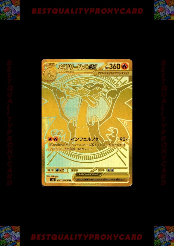 mega charizard ex gx pokemon orica proxy card - X - 013/094 - ME02: Phantasmal Flames (PFL) - Double Rare crisp corners and unblemished edges outside of a few slight flaws M Charizard EX Pokemon Proxy