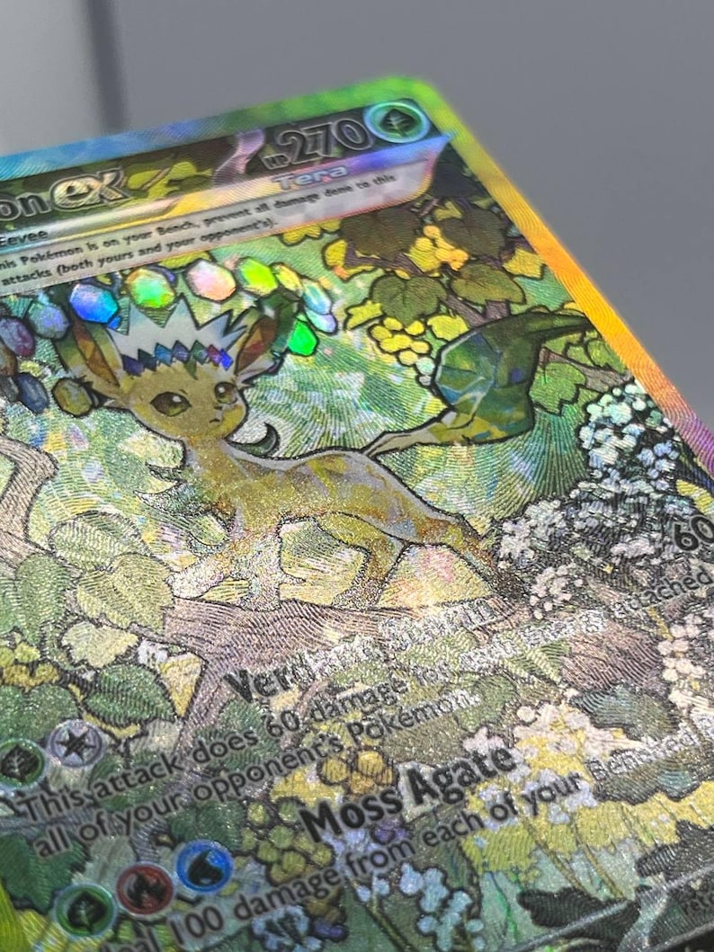 Terastal Festival & Prismatic Evolutions Eeveelutions 9 Cards Set • HOLO TEXTURED Custom Handmade Proxy/Orica • Umbreon, Espeon, Sylveon EX Leafeon Eng 1 Card