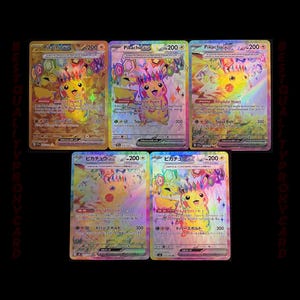 Surging Sparks & Super Electric Breaker Pikachu 5 Cards Set • HOLO TEXTURED Custom Handmade Proxy/Orica • Ssp 219 238 247 sv8 122 132