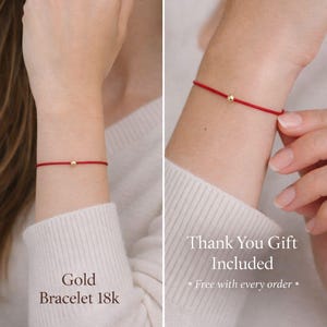 Bracciale delicato in oro 18k, bracciale in oro, bracciale in argento, bracciale rigido, regalo per San Valentino, regalo per lei, bracciale fatto a mano immagine 2