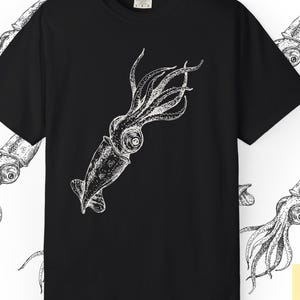 Retro Squid Tee- Comfort Colors Gen Z T-Shirt, Marine Creature Shirt Squid Lovers