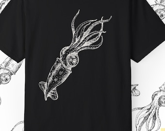 Retro Squid Tee- Comfort Colors Gen Z T-Shirt, Marine Creature Shirt Squid Lovers